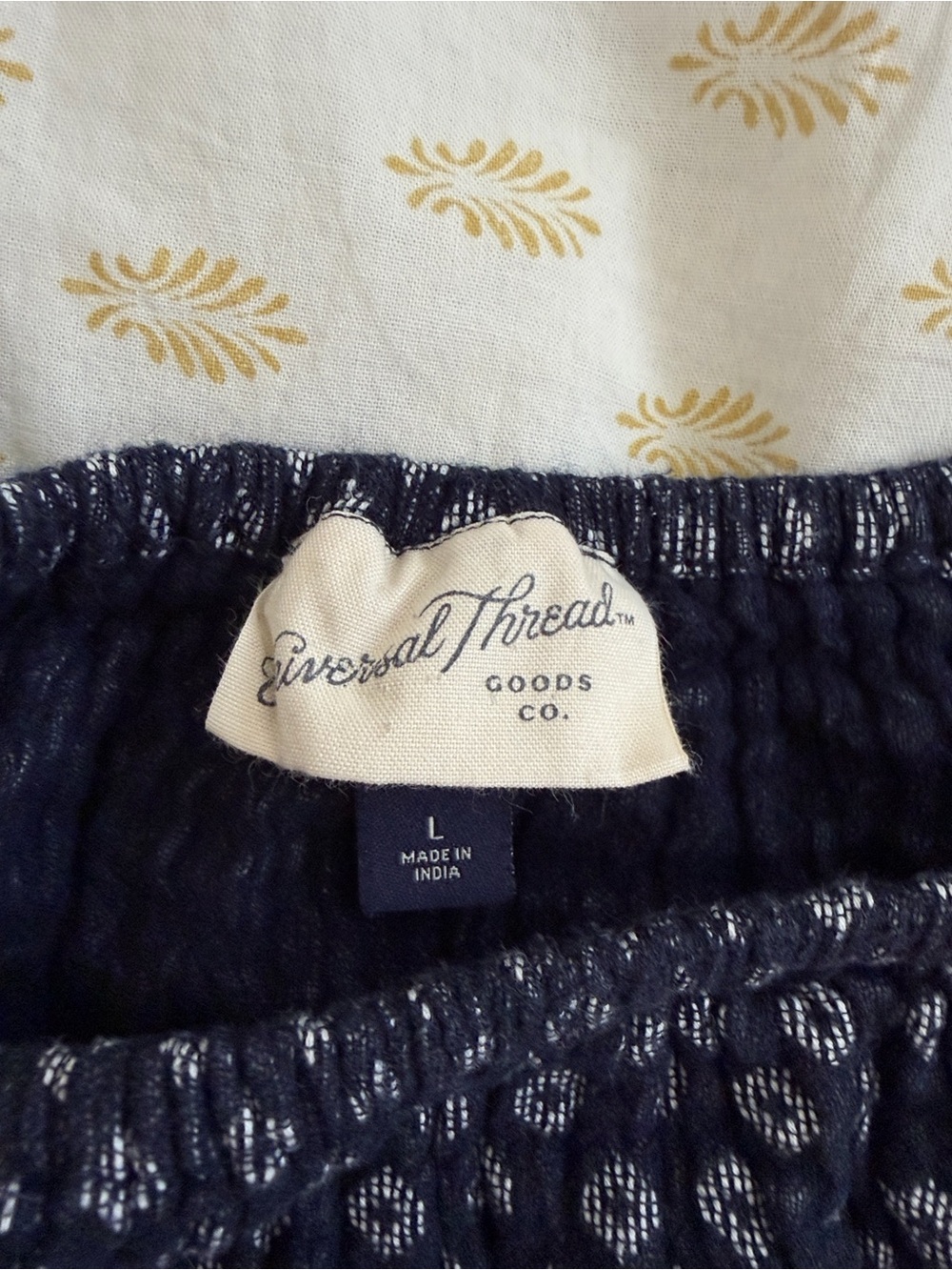 Navy peasant blouse 100% cotton - Picture 5 of 6